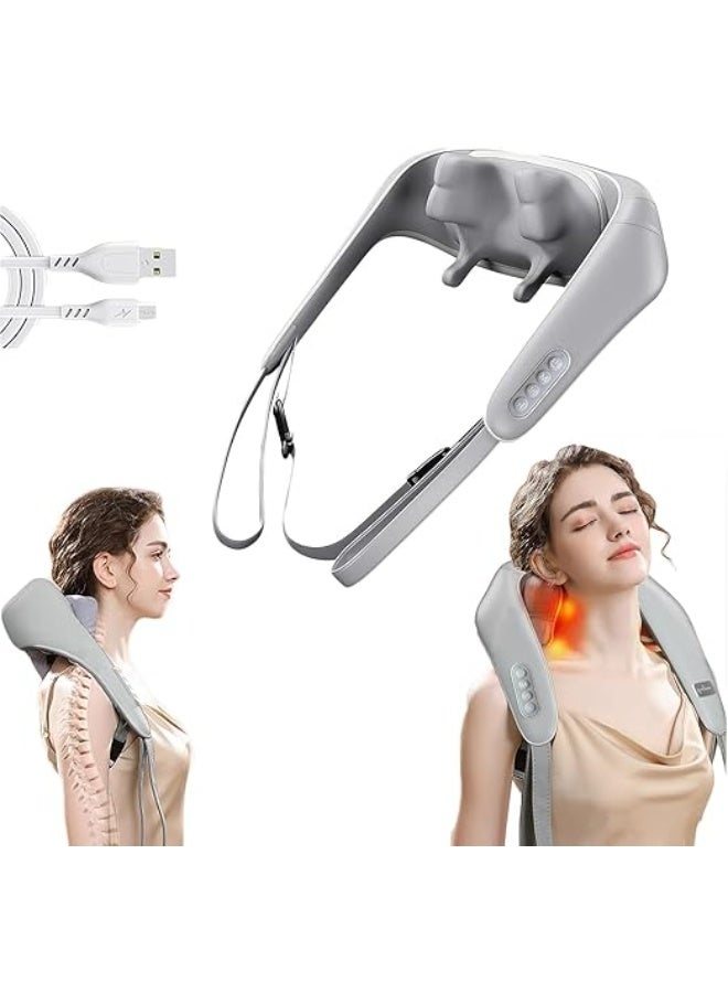 جهاز تدليك الرقبة والكتف بالحرارة – وسادة كهربائية للتدليك العميق – تخفيف توتر الرقبة والكتف والرأس – تدليك يحاكي اليد البشرية - Image 1